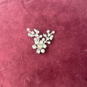 Rhinestone Silver Brooch